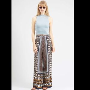 Topshop Geometric Mirror Print Wide Leg Pants